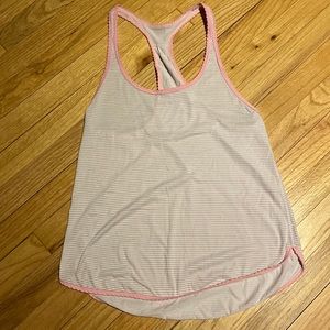 Lululemon racetrack tank top, light pink and gray stripes